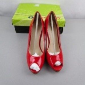 NWOT Jazzberry Keira Red Patent Peep Toe SZ 10